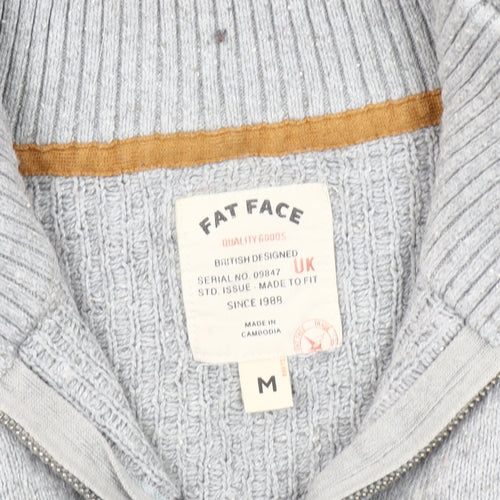 Fat Face Men's Multicoloured Wool Blend Fair Isle Half Zip Jumper M