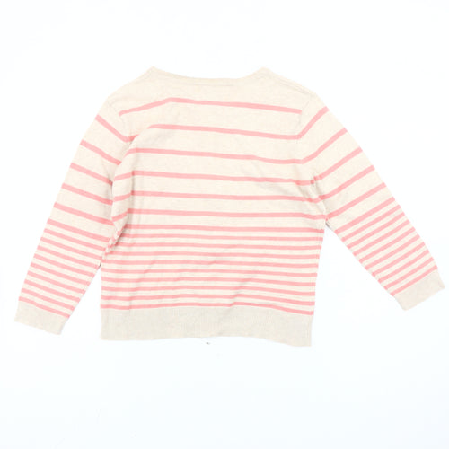 Atmosphere Women's Beige & Pink Striped Cardigan Size 14
