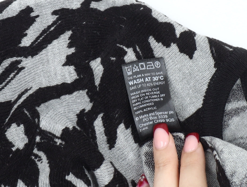 Marks and Spencer Women’s Grey Houndstooth Cardigan Size 12