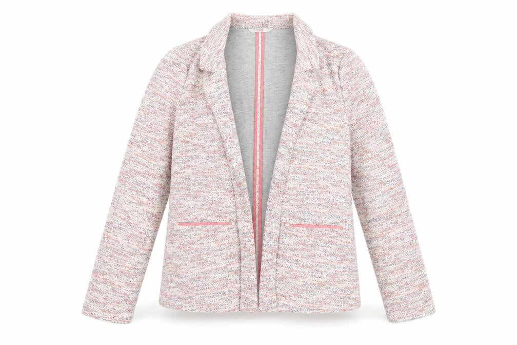 George Women Pink Knit Blazer UK 10 Regular Fit Notch Lapel