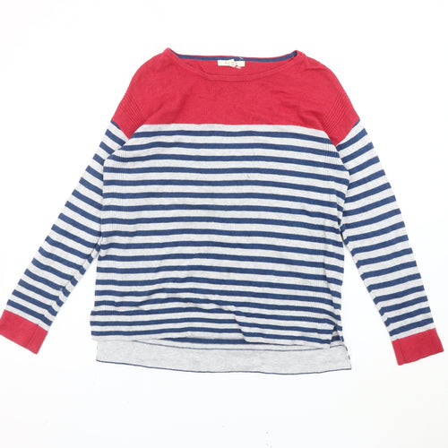 White Stuff Women’s Multicoloured Striped Boat Neck Jumper Size 10