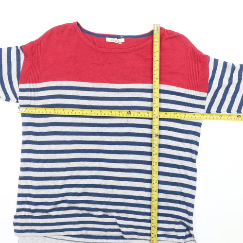 White Stuff Women’s Multicoloured Striped Boat Neck Jumper Size 10