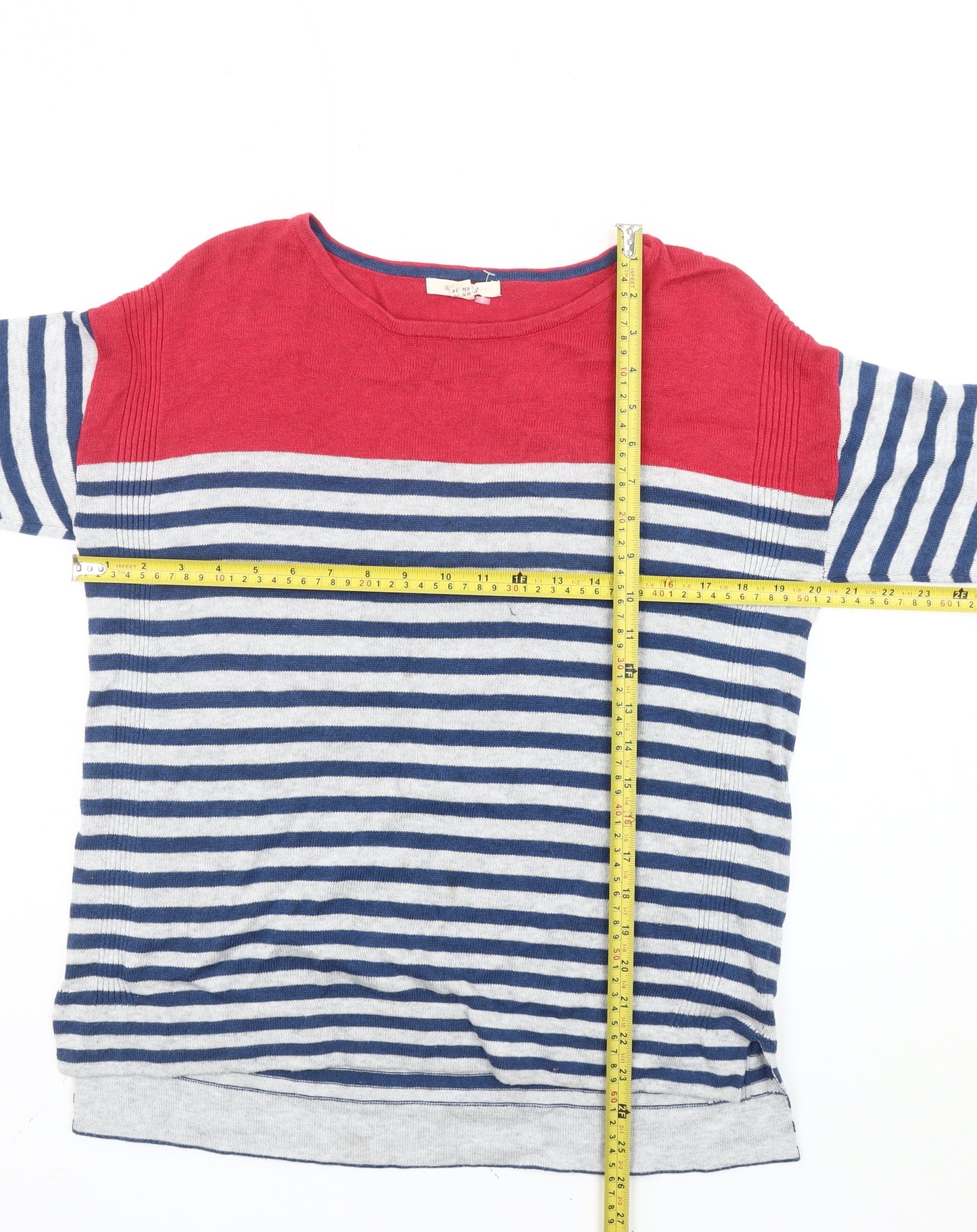 White Stuff Women’s Multicoloured Striped Boat Neck Jumper Size 10