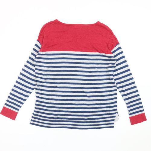 White Stuff Women’s Multicoloured Striped Boat Neck Jumper Size 10