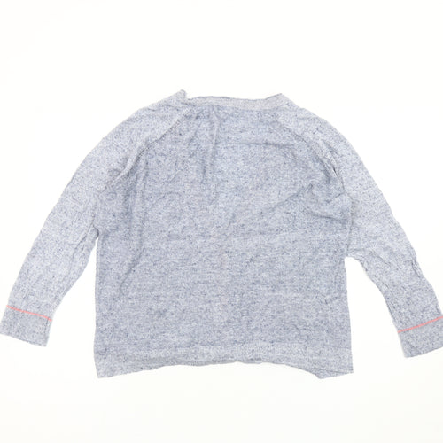 White Stuff Women's Blue V-Neck Cardigan UK 14 Linen Cotton