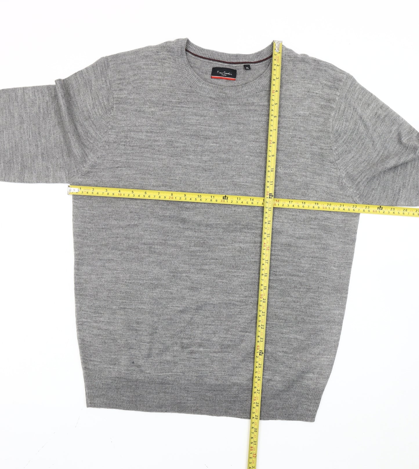 Pierre Cardin Men's Grey XL Pullover Crew Neck Jumper