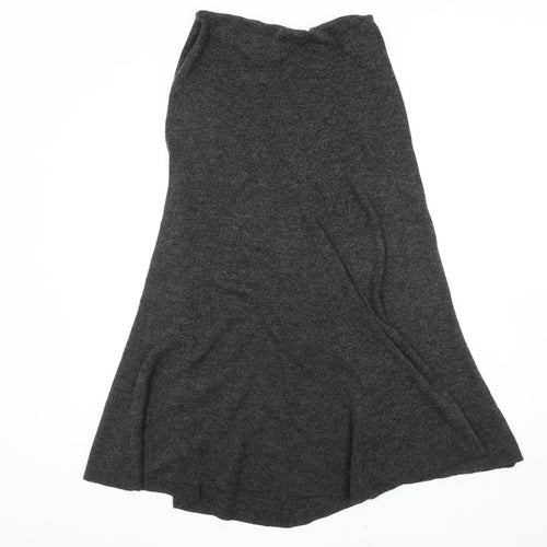 Planet Women’s Grey A-Line Midi Skirt S Knit Merino Wool Blend