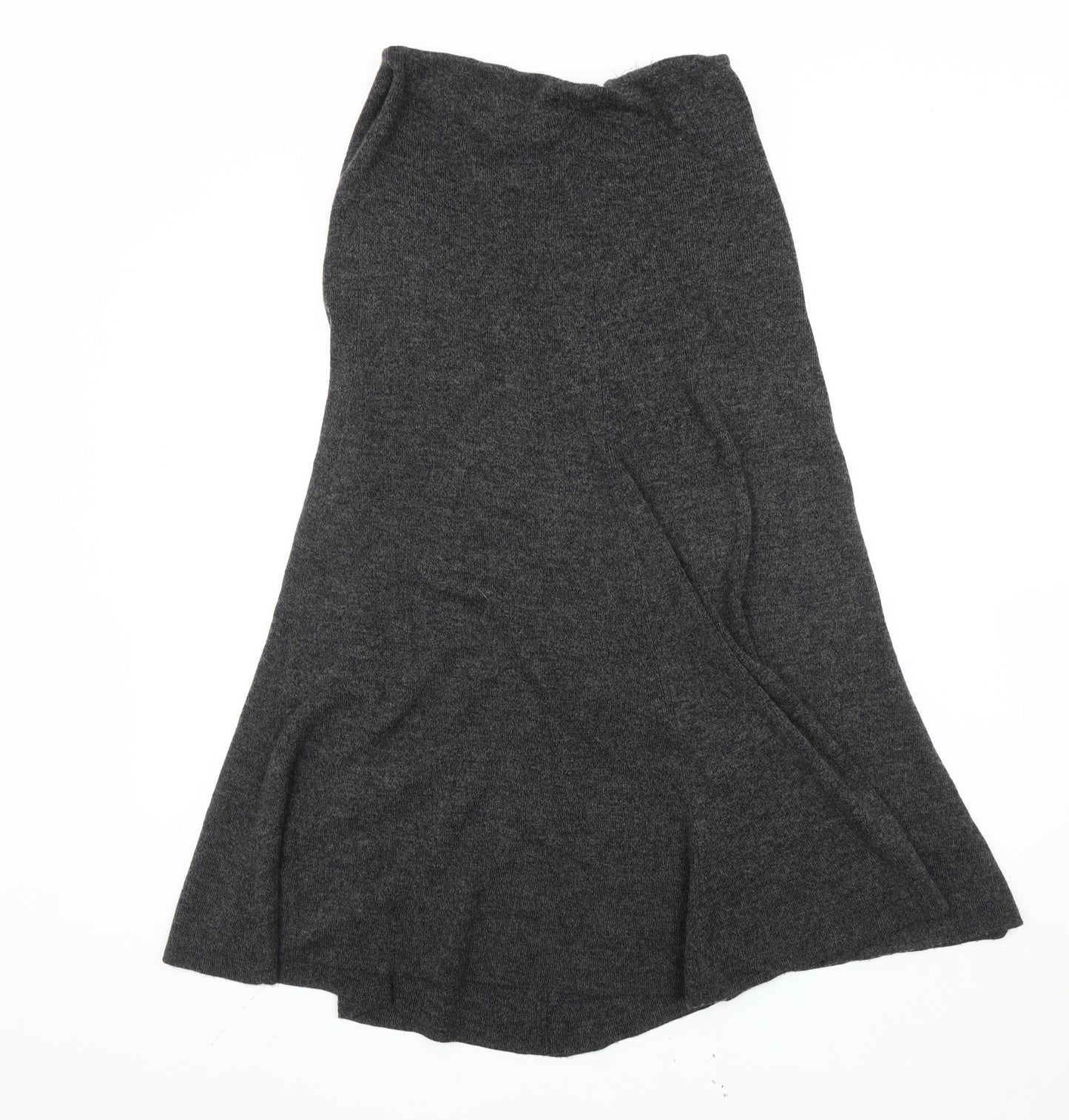 Planet Women’s Grey A-Line Midi Skirt S Knit Merino Wool Blend