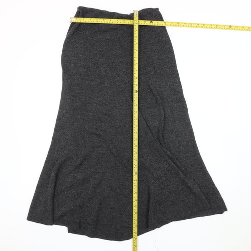 Planet Women’s Grey A-Line Midi Skirt S Knit Merino Wool Blend