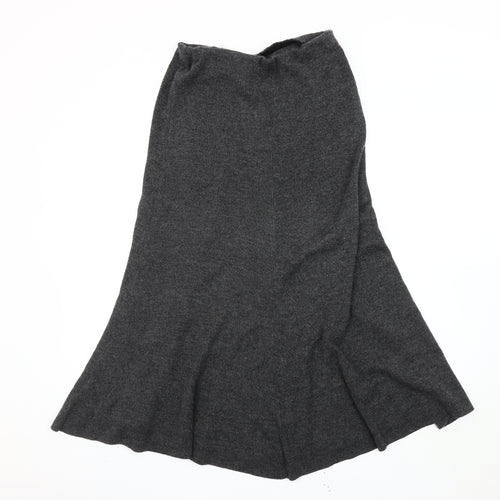 Planet Women’s Grey A-Line Midi Skirt S Knit Merino Wool Blend