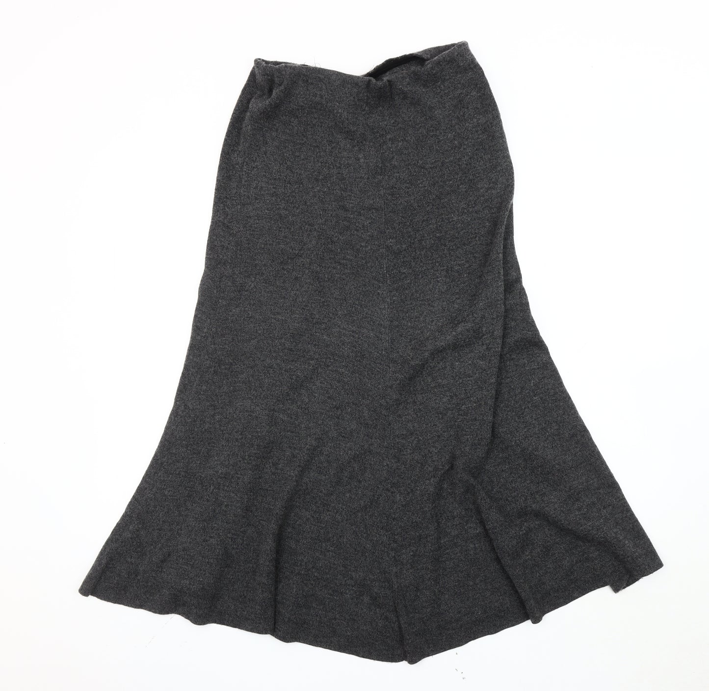 Planet Women’s Grey A-Line Midi Skirt S Knit Merino Wool Blend
