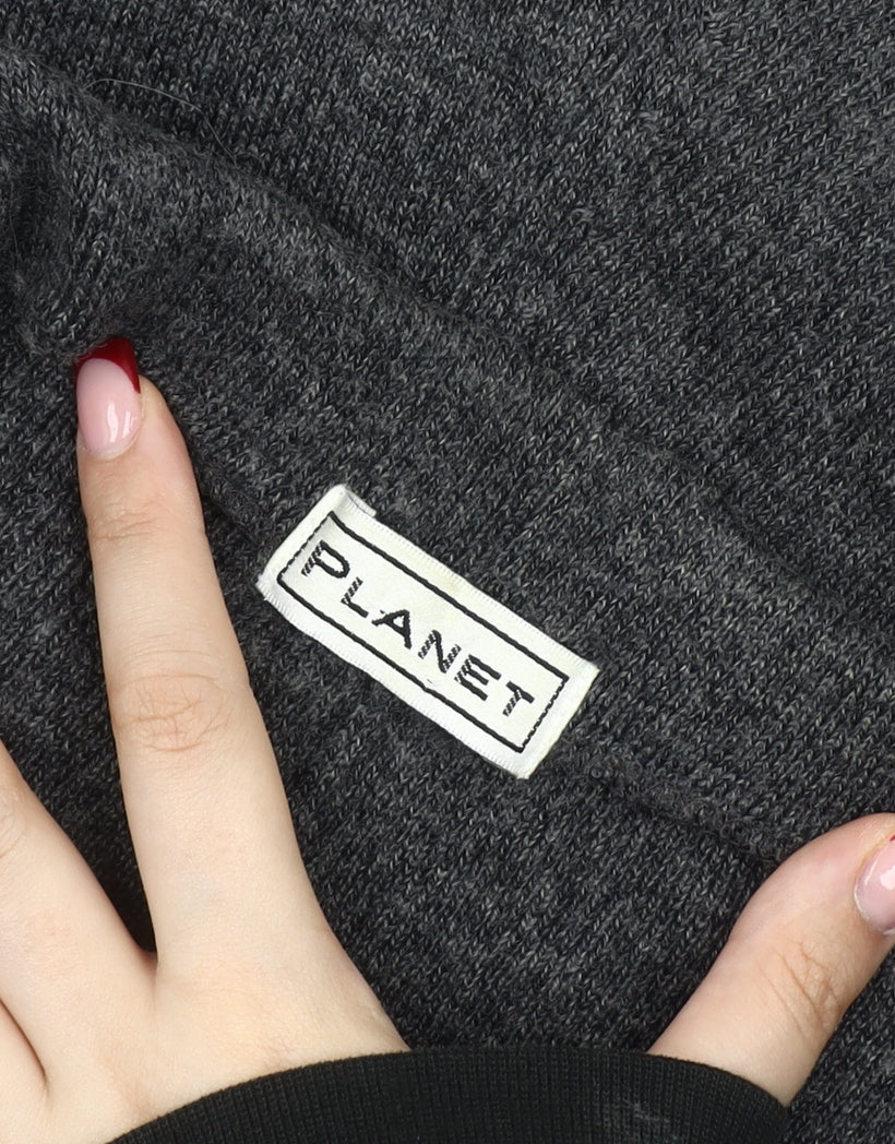 Planet Women’s Grey A-Line Midi Skirt S Knit Merino Wool Blend