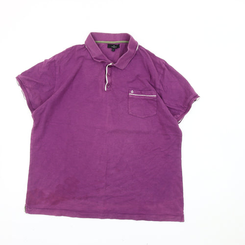 Jeff Banks Men’s Purple Cotton Polo Shirt L Regular Fit Casual