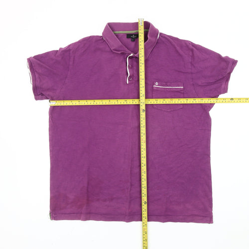 Jeff Banks Men’s Purple Cotton Polo Shirt L Regular Fit Casual