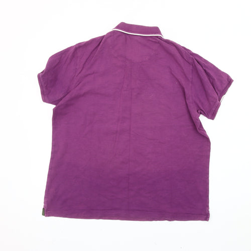 Jeff Banks Men’s Purple Cotton Polo Shirt L Regular Fit Casual