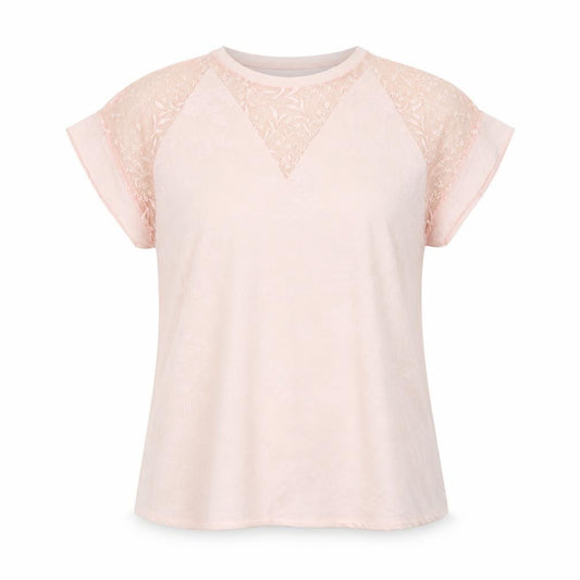 Marks & Spencer Women's Pink Floral Embroidered T-Shirt Size 14