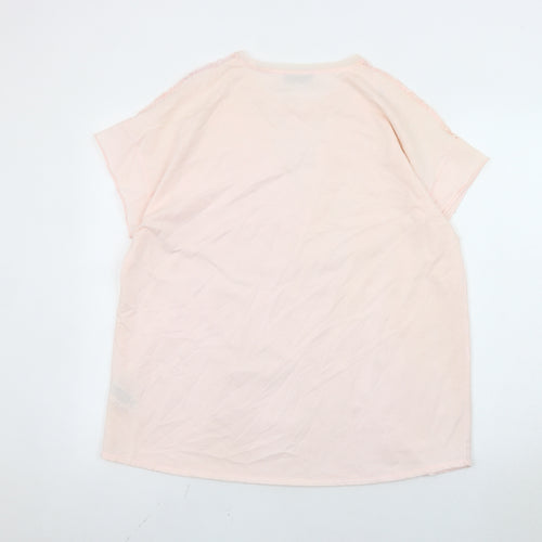 Marks and Spencer Women's Pink Floral Embroidered T-Shirt Size 14