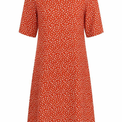Marks and Spencer Women Red Polka Dot Cotton Shift Dress Size 12