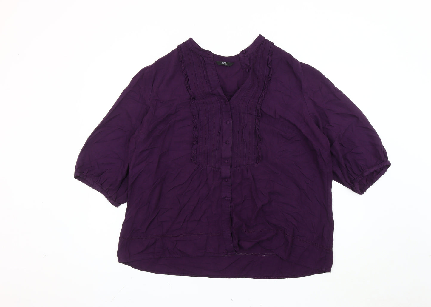 Marks and Spencer Women's Purple Plus Size 22 Tunic Blouse