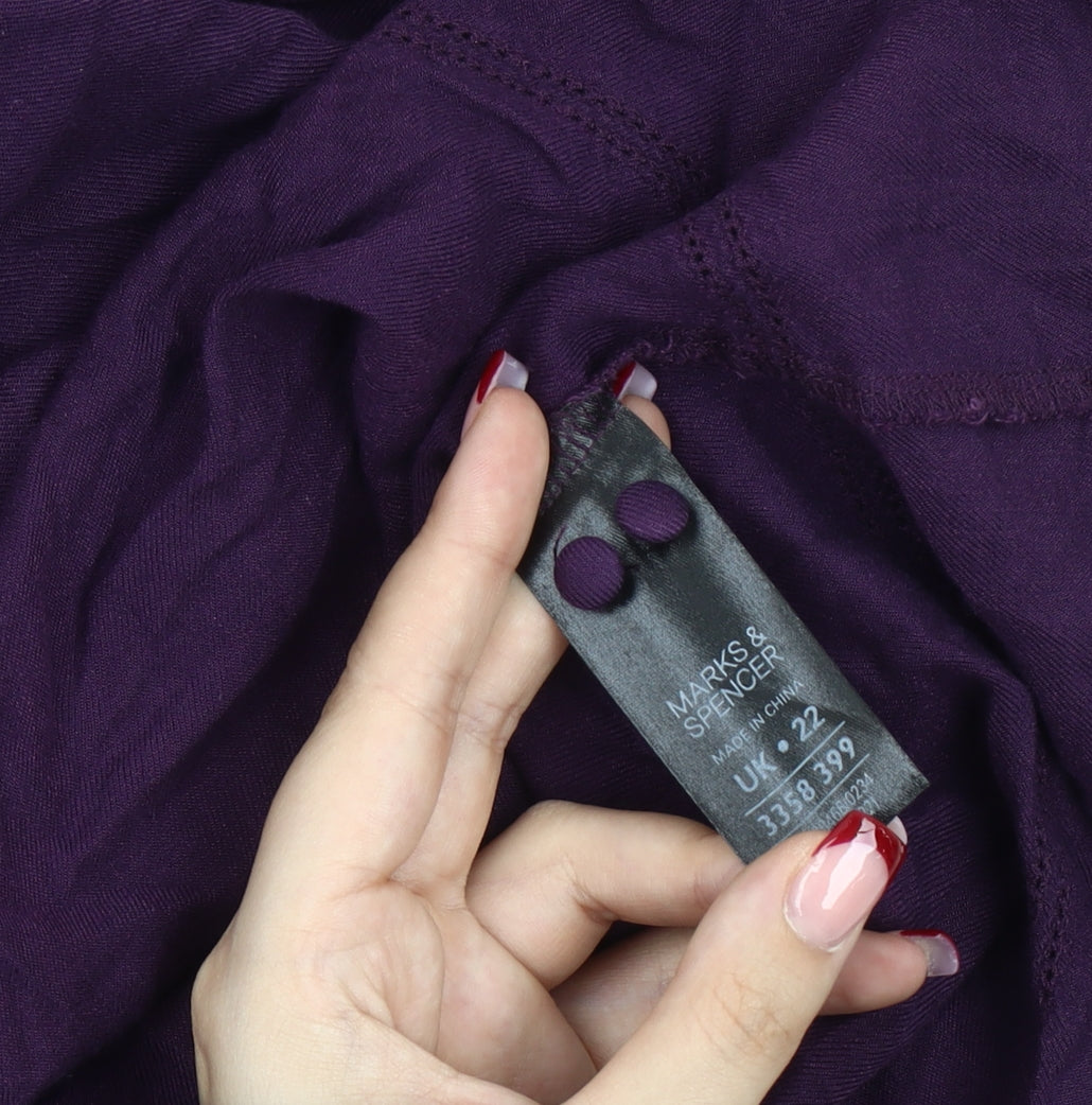 Marks and Spencer Women's Purple Plus Size 22 Tunic Blouse