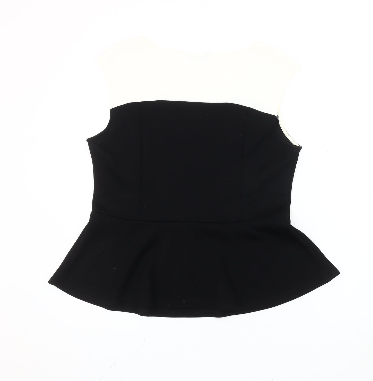 Roman Womens Black Size 18 Sleeveless Peplum Beaded Blouse