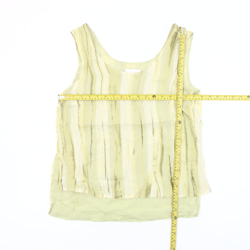 Gerry Weber Women’s Green Striped Chiffon Tank Top Size 12 Summer