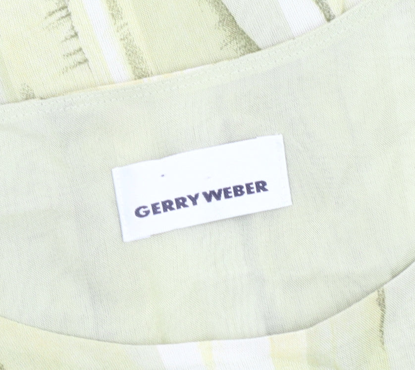 Gerry Weber Women’s Green Striped Chiffon Tank Top Size 12 Summer