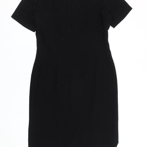 Alexon Women’s Black Beaded Sheath Dress UK 12 Knee Length