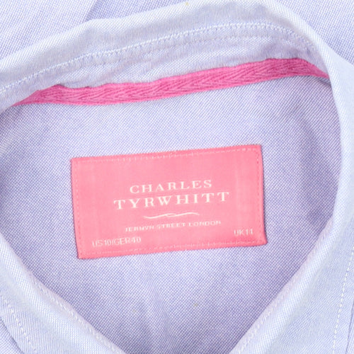 Charles Tyrwhitt Women's Blue Size 14 Cotton Long Sleeve Shirt