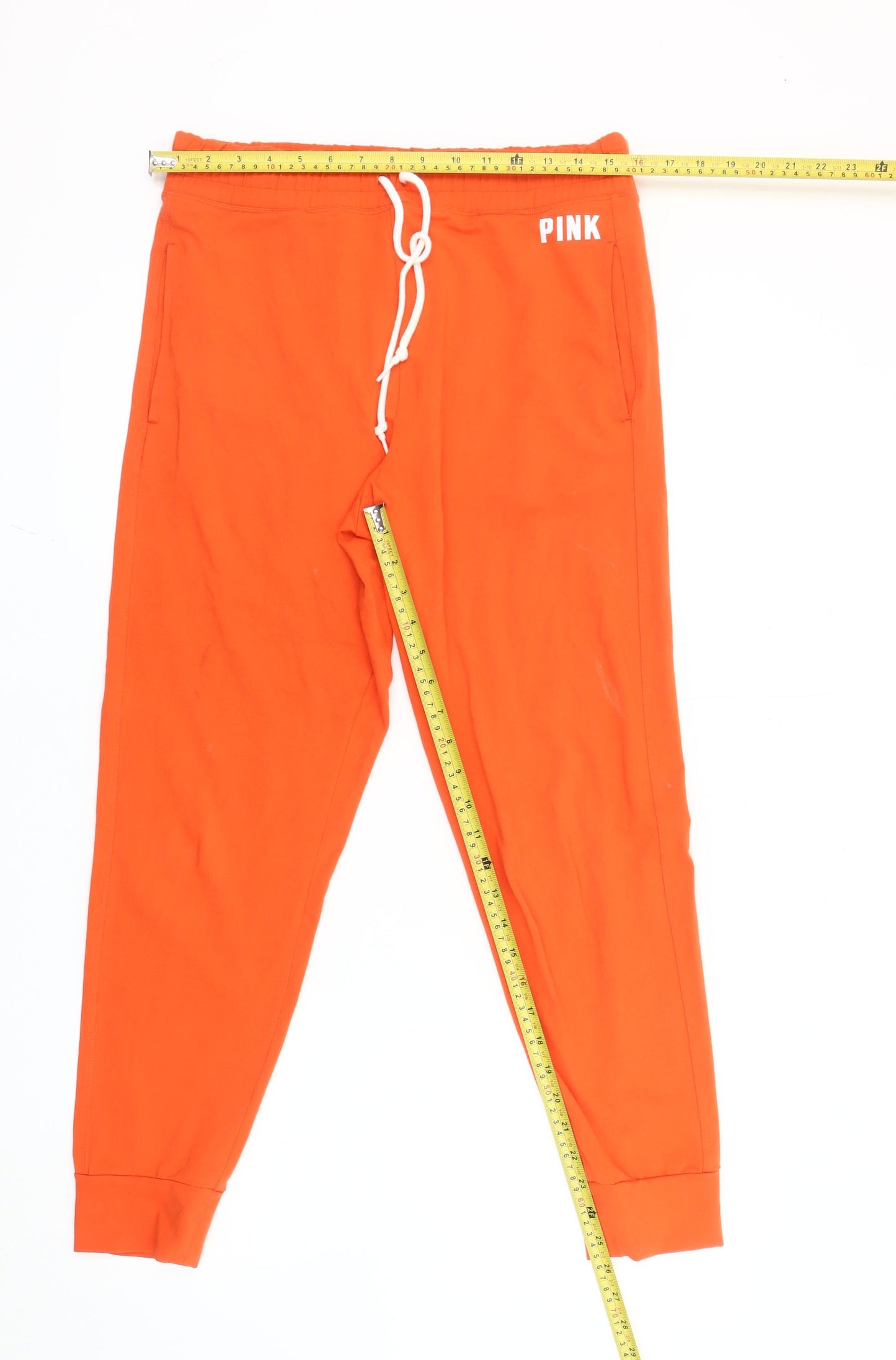 Victoria's Secret PINK Women's Orange L Jogger Trousers Elastic Waist