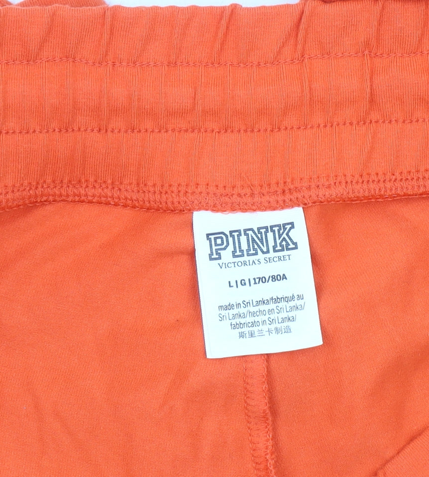 Victoria's Secret PINK Women's Orange L Jogger Trousers Elastic Waist