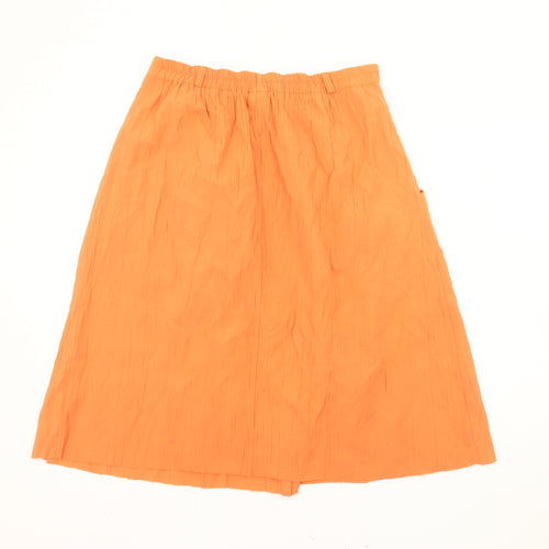 Design Essentials Women Orange Size 12 A-Line Button Casual Skirt