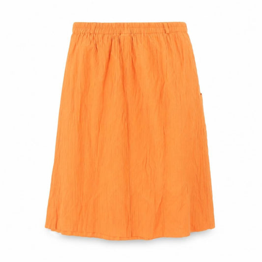 Front view of Design Essentials Women Orange, size 12, A-Line Button Casual Skirt