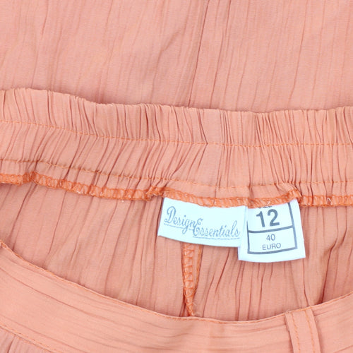 Design Essentials Women Orange Size 12 A-Line Button Casual Skirt