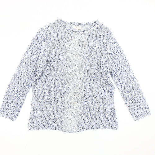 CC Womens Multicoloured Cable-Knit Jumper Size S Crew Neck