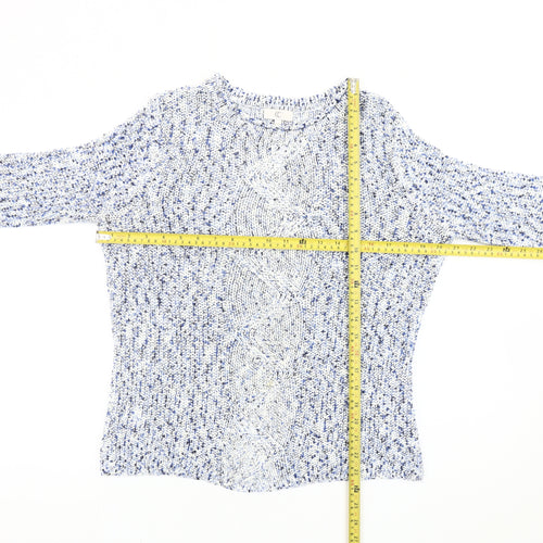 CC Womens Multicoloured Cable-Knit Jumper Size S Crew Neck