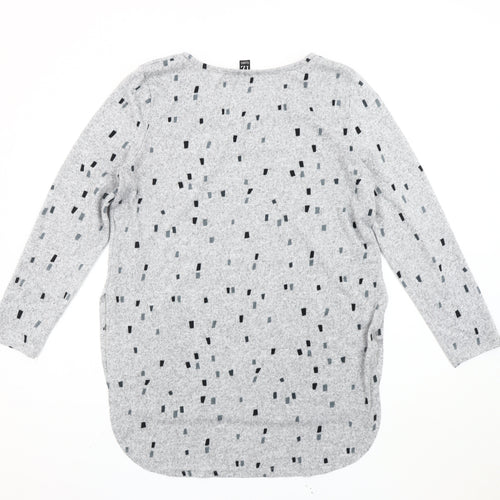 Izabel London Women's Grey Geometric Pullover Jumper Size 12