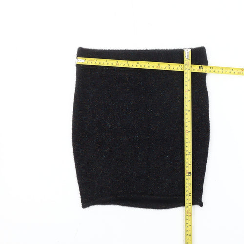 Pull&Bear Women’s Black XS Glitter Knit Bodycon Mini Skirt