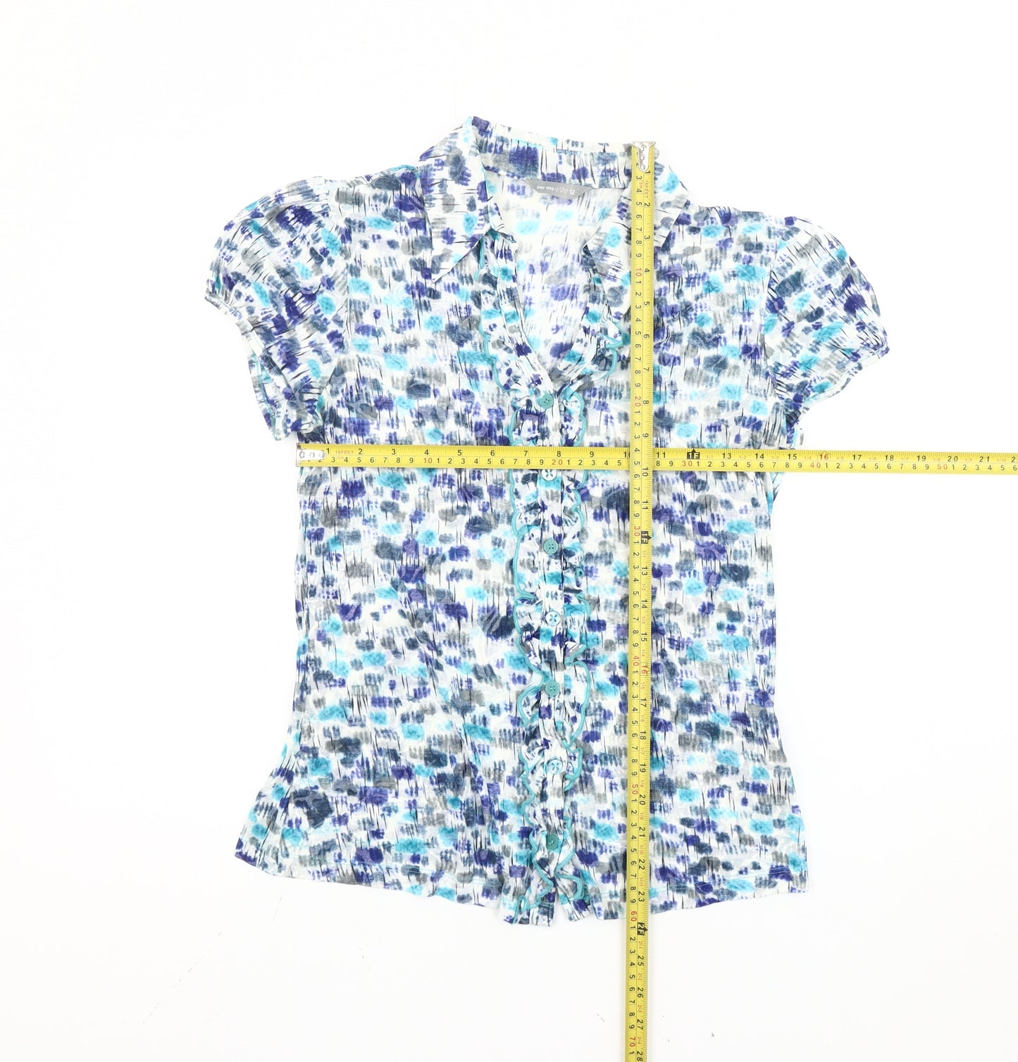 Marks and Spencer Per Una Women’s Multicoloured Ruffle Blouse Size 12