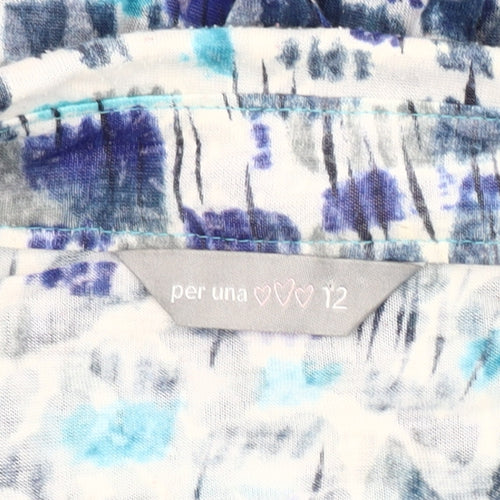 Marks and Spencer Per Una Women’s Multicoloured Ruffle Blouse Size 12