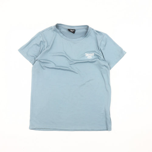 Tapout Boys Blue 9-10 Yrs Regular Fit Short Sleeve Crew Neck T-Shirt