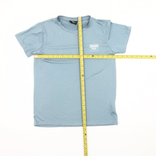 Tapout Boys Blue 9-10 Yrs Regular Fit Short Sleeve Crew Neck T-Shirt
