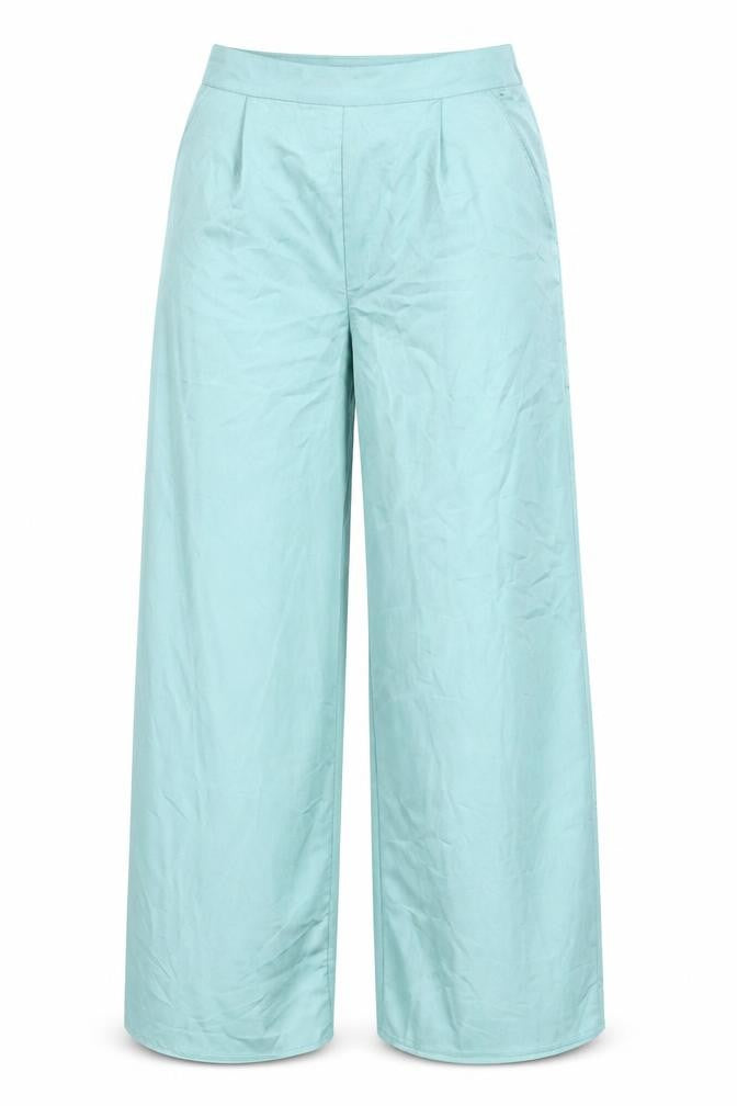 Missguided Women's Green Wide-Leg High Rise Pleated Trousers Size 12