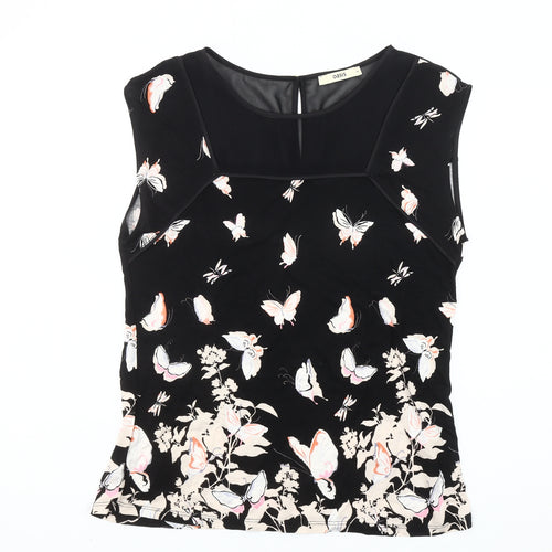 Oasis Women’s Black Butterfly Floral Sleeveless Blouse M