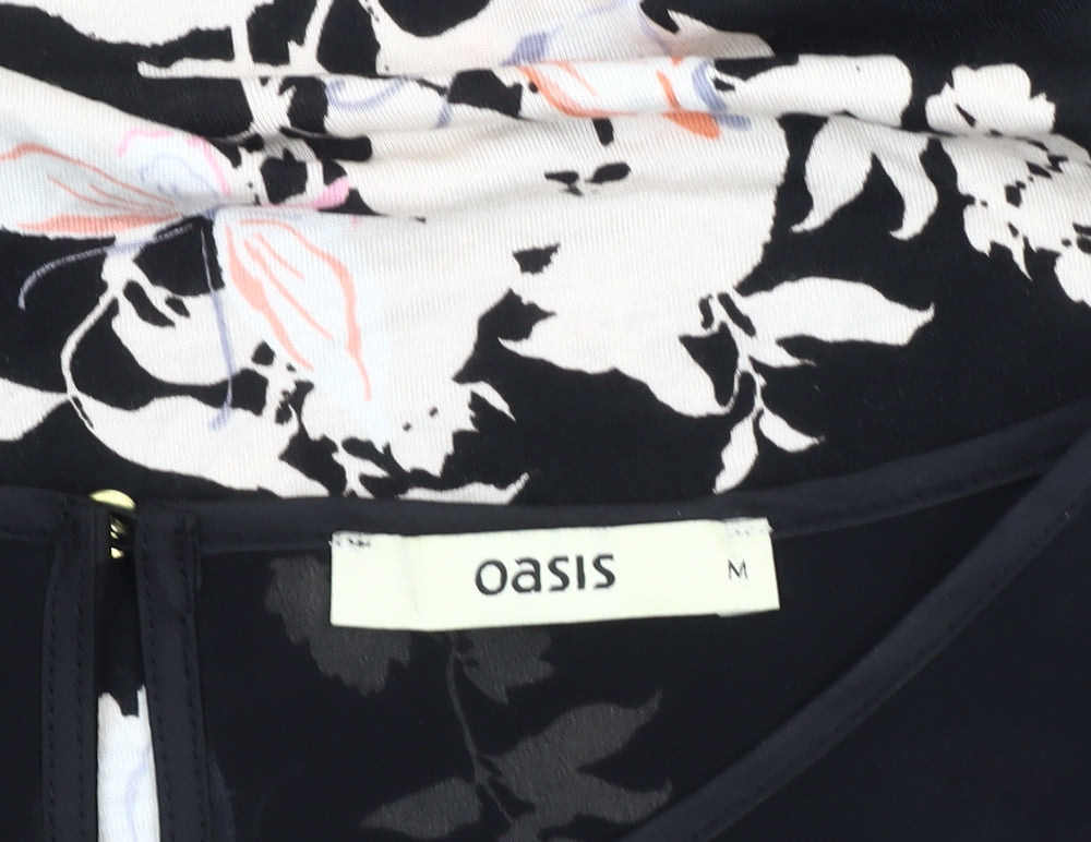 Oasis Women’s Black Butterfly Floral Sleeveless Blouse M