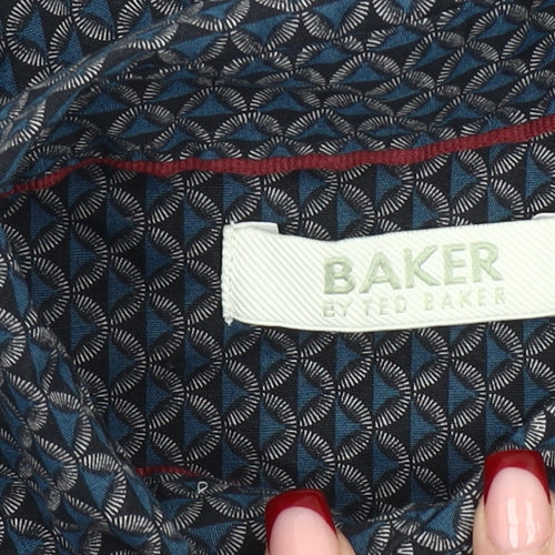 Baker by Ted Baker Boys Blue Geometric Long Sleeve Button-Up Shirt 12Y