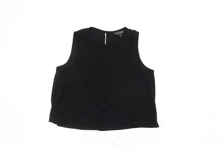 Miss Selfridge Women’s Black Size 6 Wrap Lace Blouse Sleeveless Summer
