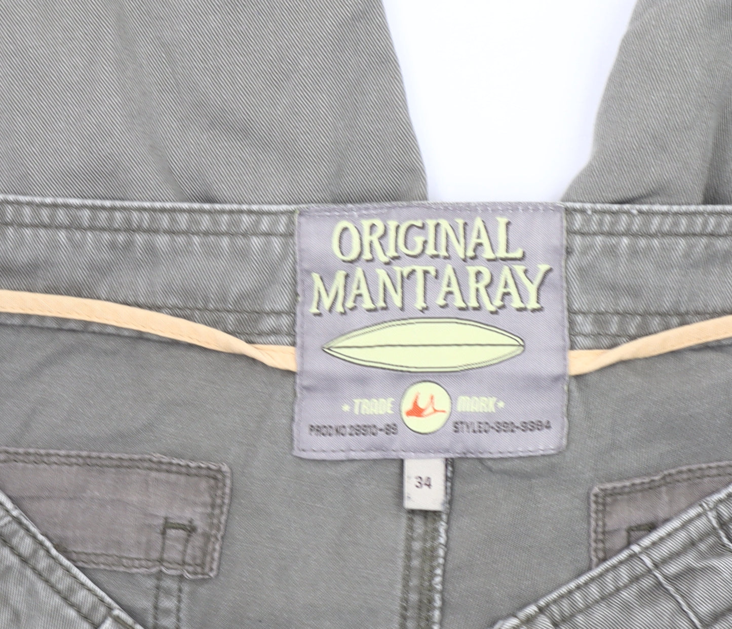Mantaray Men's Green Cargo Shorts Size 34 Regular Fit Cotton Pockets