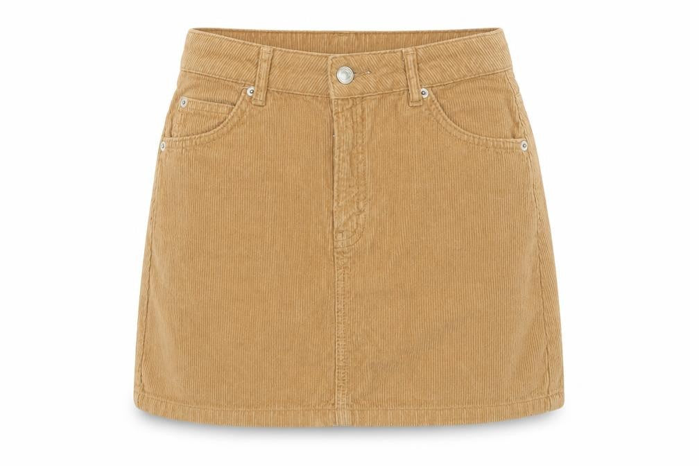 Topshop Women’s Beige Corduroy Short Skirt Size 6 High Rise