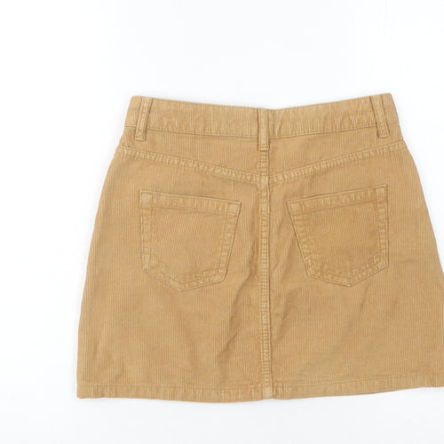 Topshop Women’s Beige Corduroy Short Skirt Size 6 High Rise